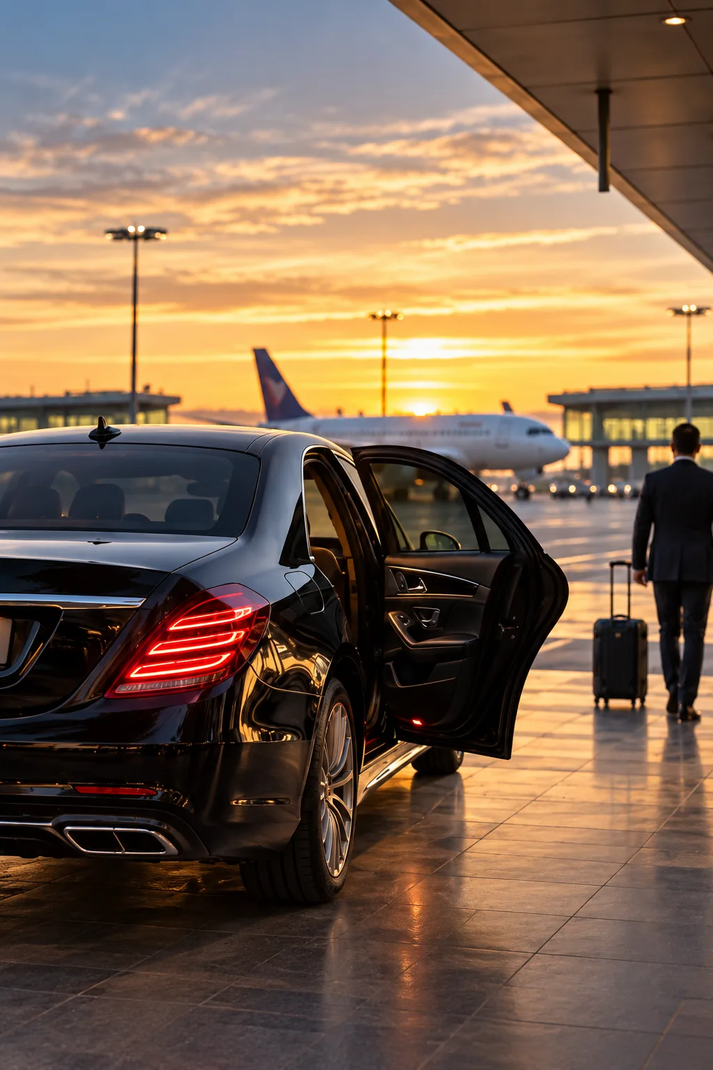 Private car waiting at the airport